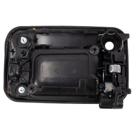 TRQ Front Left Exterior Door Handle Chrome & Black Drivers Side Compatible with 2004-2014 Ford F-150