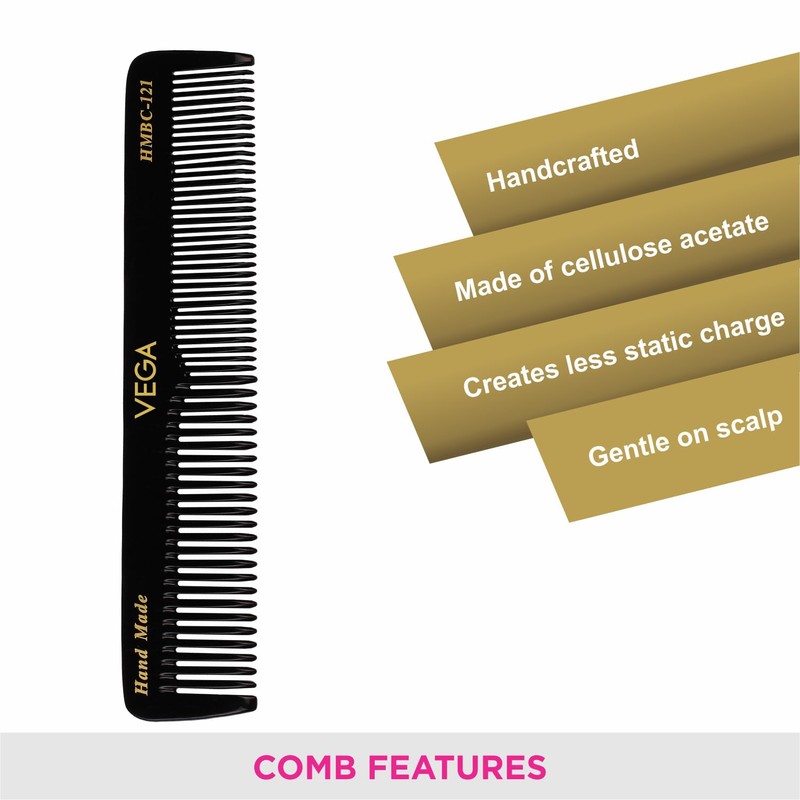 Vega Graduated Dressing Comb, black, 25 g