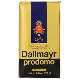 Gourmet Coffee byDallmayr, Prodomo, Finest Premium Ground Coffee, Specially Refined, 100% Arabica, 8.8 Oz Vacuum Packs - Pack of 12
