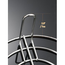 Turbokey Wire Steaming Cooling and Baking Barbecue Rack with Legs Dia 9.4" Stainless Steel Cross Wire for Air Fryer Instant Pot Pressure Cooker Canning Dutch Oven (Height 2.8",9.4"/24cm)