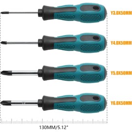 4-Piece Screwdriver Set with Magnetic Multifunctional Hand Tool for Optimal Power Transmission | 4 Phillips Profile 3 mm 4 mm 5 mm 6 mm