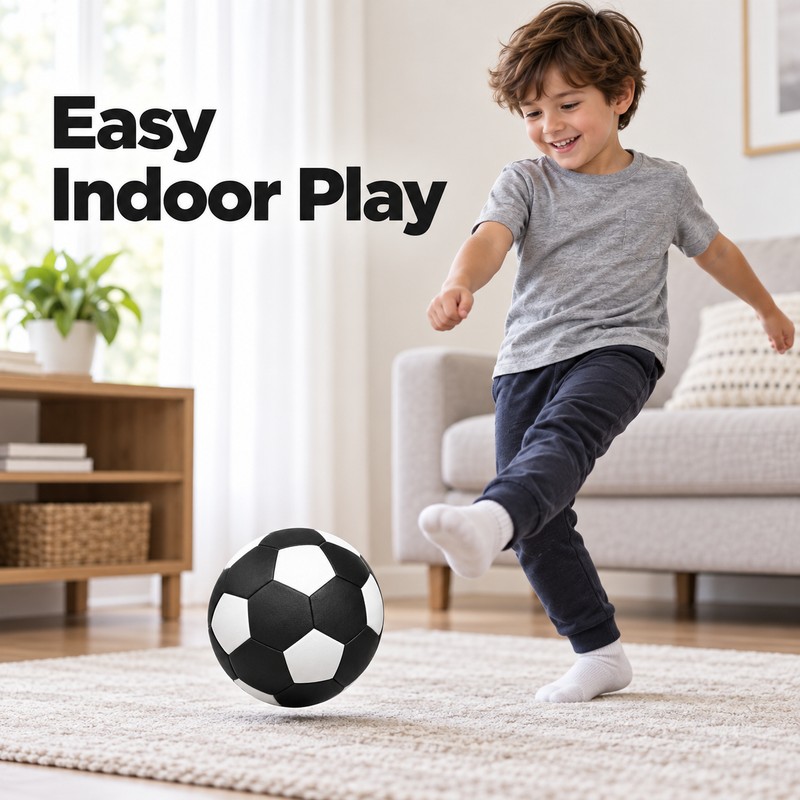 Silent Foam Soccer Ball for Indoor Play – Soft PU