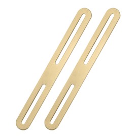 uxcell 2 Pack Stainless Steel Flat Mending Plates, 8.5 inch Flat Support Bracket with Slotted Holes, Fixing Bracket Connector for Wood Furniture, Gold