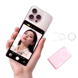 Shimbol CP5 Lite II Magnetic Selfie Monitor, 1080P Rear View Camera Mirroring, 50M Bluetooth Control & Dual Band Wireless Vlog Screen for iOS/Android TikTok Video Tool (Pink)