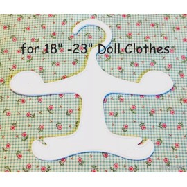 Unbranded Set 10 WHITE "Double" HANGER for 18" American Girl - 23" My Twinn DOLL CLOTHES