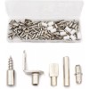 cSeao 125Pcs Shelf Pins Kit, 5 Styles Nickel Plated Shelf