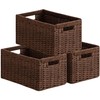 UBBCARE 3 Pack Wicker Basket, 13.4L×8.3H×7.1W inch Woven Paper Rope