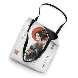 Elegant Geisha With Floral Accents Tote Bag