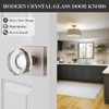 newliplace 2 Pack Glass Dummy Door Knobs Interior Brushed Nickel