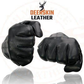 Milwaukee Leather SH887 Men's USA Deerskin Black Leather Unlined Lightweight Motorcycle Riders Gloves - 2X-Large