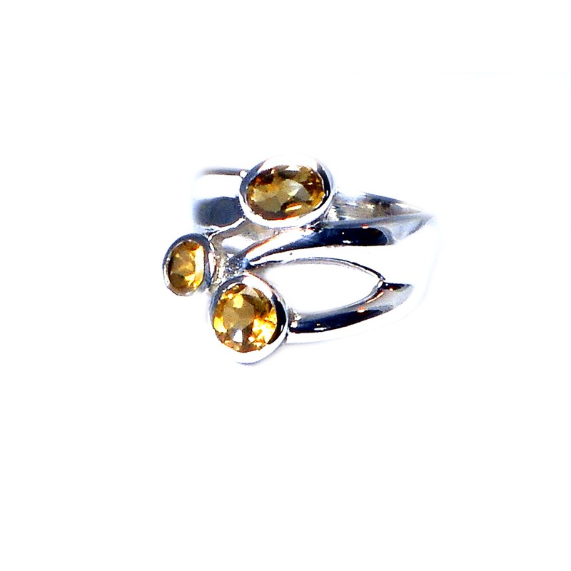 Art Gecko CITRINE Sterling Silver Gemstone Ring (Size M) -