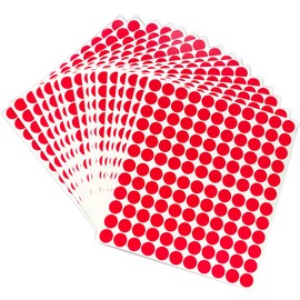Lstycoy Color Coding Labels, 1/2" Round Circle Dot Stickers, Pack of 1980pcs (Red)