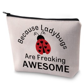 BLUPARK Funny Ladybugs Makeup Bag Ladybug Lover Gift Ladybugs Are Freaking Awesome Cosmetic Bag for Women(Ladybugs)