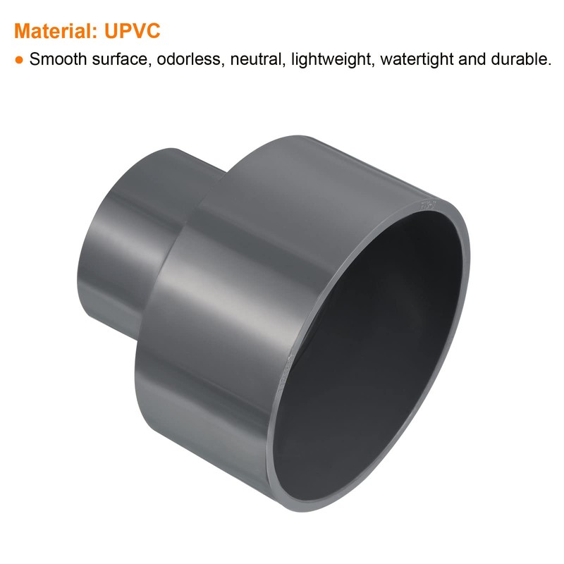 PATIKIL PVC Reducer Pipe Fitting 110x63mm, Straight Coupling Adapter Connector,