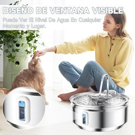 JUHANI Fuente de Agua para Gato, 3.2L Bebedero para Gato Perro