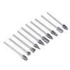 One Set 10 Tungsten Steel Carbide Burrs for Rotary Tool
