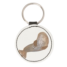 Mr. & Mrs. Panda Round Keyring Seal Laughing - Bag Pendant, Seals, Baltic Sea, Sea Creat, Guardian Angel, Animals, North Sea, Cute Animal Motifs, Funny Sayings, Good Luck Charm