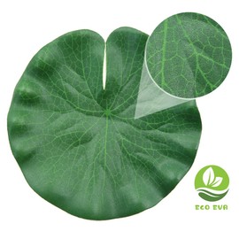 Kelamayi Artificial Lily Pads Set Includes 12pcs Mini Realistic Frogs and 12pcs Artificial Floating Lotus Leaves for Pond Fountain Garden Pool Fish Pond Aquarium Decoration