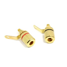 0.2 inch (4 mm) Banana Compatible Gold Plated Speaker Amplifier Terminal Set of 2 Non-Insulated