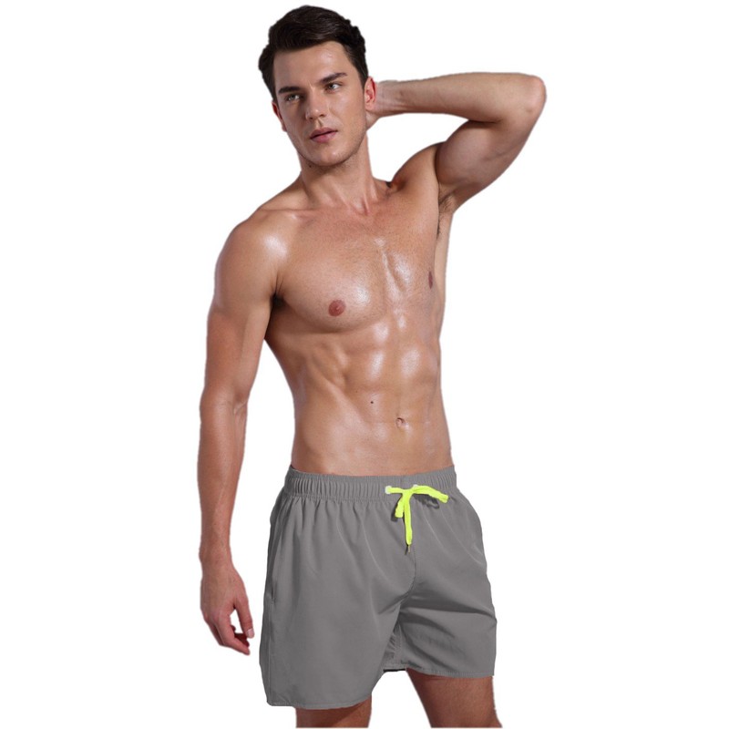 QRANSS Light Gray Mens 5 inch Inseam Quick Dry Swim