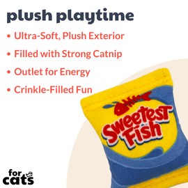 Huxley & Kent Cat Toy | Sweetest Fish | Snack Attack Strong Catnip Filled Cat Toy | Soft Plush Kitty Toy with Catnip and Crinkle | Kittybelles