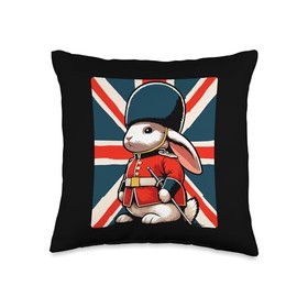 Royal Guard Bunny King's Guard Rabbit England Throw Pillow