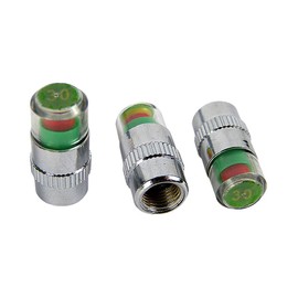 Hyfive Tyre Pressure Monitor Caps Indicators 4 Caps 30PSI 3 Colour Gauge Air Valve