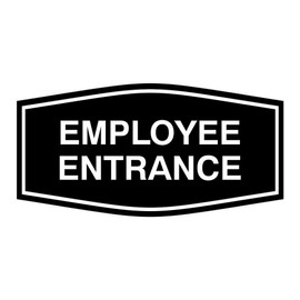 Fancy Employee Entrance Sign (Black) - Small