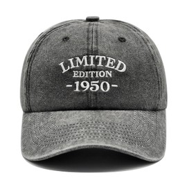 75th Birthday Gifts for Men Women, Happy 75th Birthday Decorations Men Women, 75 Year Old Man Gift Ideas, Vintage 1950 Birthday Baseball Caps, Adjustable Washed Cotton Hats for Grandpa Grandma Dad Mom