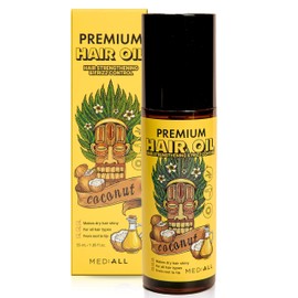 MEDIALL Premium K beauty Hair Oil | Coconut Oil Hair Serum for Frizzy and Damaged Hair | Argan Oil Hair Serum for Curly Hair 1.85 Fl oz