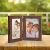 Lyeasw Double Hinged 3.5x5 Picture Frame, Rustic Two Opening 3.5