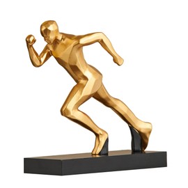 AWNR Male Runner Statue Abstract Figurine Gold Decor Resin Art Sculpture Modern Home Decor for Living Room TV Stand Desk Accents Shelf Decor Office Decorations Perfect Collectible
