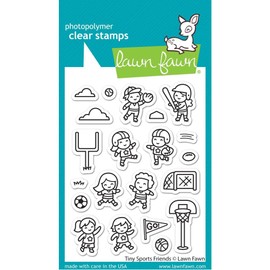 Lawn Fawn - Tiny Sports Friends - Stamps Set and Dies Set - 2 Item Bundle