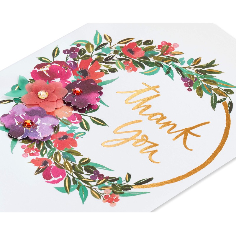 Papyrus Blank Thank You Card (Painterly Wreath)