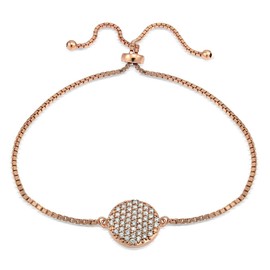Hoops & Loops - Pulsera de Plata de Ley con circonita cúbica y cordón Ajustable