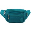 Lorenze Men's Women's Crinkled Nylon Belt Bag, turquoise