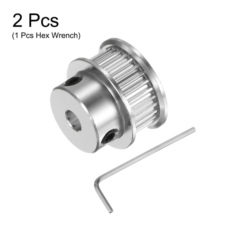 sourcing map 2 x 2GT Pulley 30 Teeth 5 mm