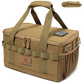 Lemubeane Tactical Camping Storage Bag 18L Tactical Utility Tote Bag Camping Cookware Organizer Trunk Organizer (Khaki)