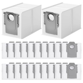 22 Pack Q Revo Dust Bags for Roborock QV 35A/Qrevo S5V/Saros 10/10R/Q Revo/Qrevo S/Qrevo Pro/Qrevo MaxV/Qrevo Master/Qrevo Plus/S8 Max Ultra/S8 MaxV Ultra/Qrevo Slim Vacuum, 3 L Large Capacity Bags