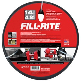 Fill-Rite FRH07514 3/4 Inch x 14 Foot Neoprene Replacement Fuel Transfer Hose with Male Ends Compatible with All Electric Fuel Pumps
