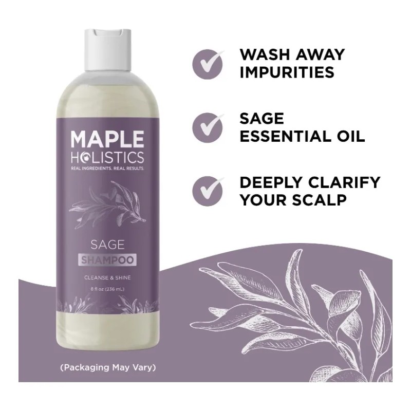 Champú Salvia Con Cepillo Para Limpiar Y Exfoliar, Maple