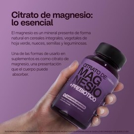Citrato de Magnesio 490 mg, 120 Cápsulas con Tarjeta Incluida Nutrabasics