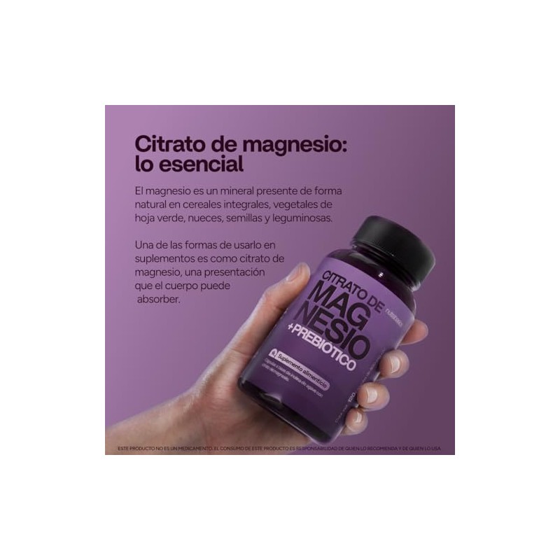 Citrato de Magnesio 490 mg, 120 Cápsulas con Tarjeta Incluida