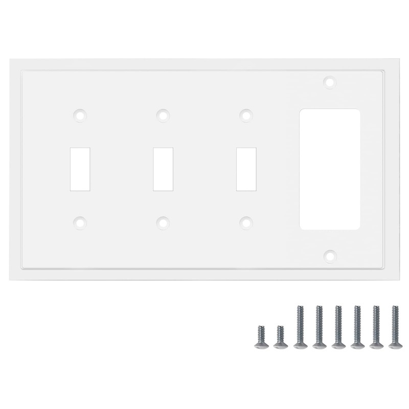 Modern Edge Decorative Wall Plate Switch Plate Outlet Cover, Durable