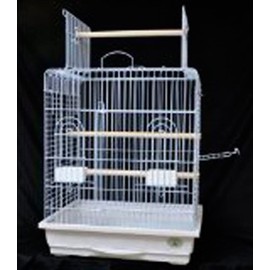 King's Cages ES 1818 PWH Parrot CAGE 18x18x27 Bird Cages Toy Toys Cockatiel Conure Caique (White)