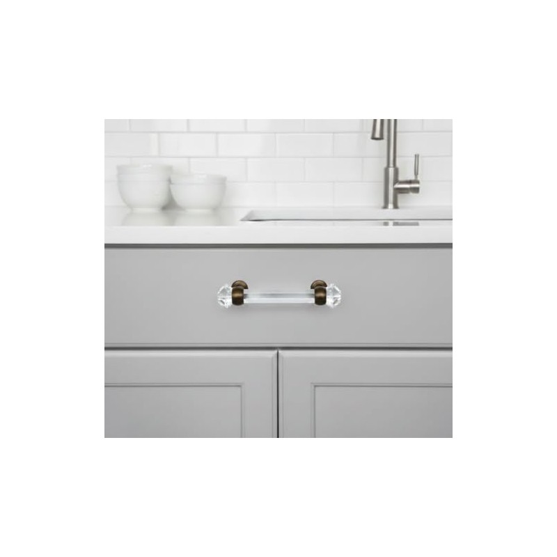 Cosmas 6393ORB-C Oil Rubbed Bronze with Clear Glass Cabinet Handle