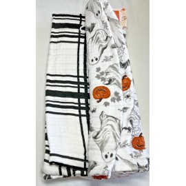 RACHEL ASHWELL KITCHEN TOWELS (3) GHOSTS JACK O LANTERNS 18 X 28 COTTON GAUZENWT