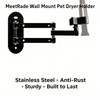 Pet Hair Dryer Wall Mount Stand Hose Tube Holder: Hands-Free