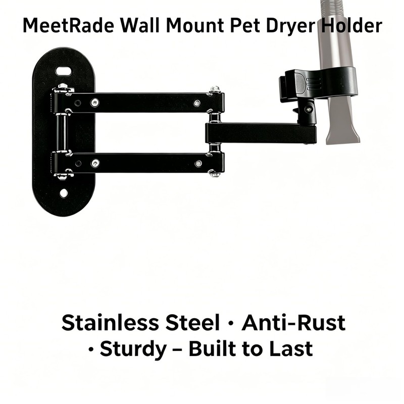 Pet Hair Dryer Wall Mount Stand Hose Tube Holder: Hands-Free