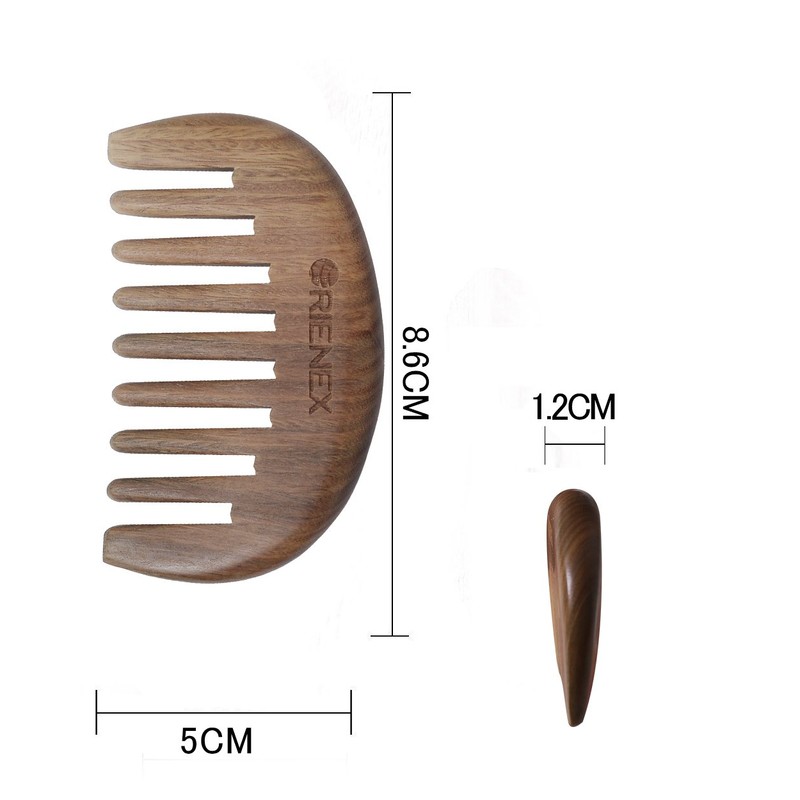 Orienex, High-quality Comb, Water Buffalo Horn, Crescent, Scalp Massaging, Anti-Static,